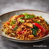 Blackstone Ramen Noodles in 20 Minutes: Crispy Chicken Stir-Fry