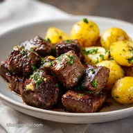 Blackstone Dinner Idea with Steak and Potatoes for 4 Servings
