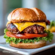 Stuffed Cheddar Burger Recipe BBQ for 4 Servings