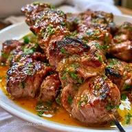 Garlic Mustard Steak Skewers Meal Prep