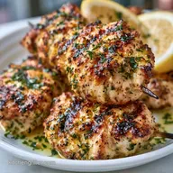 Greek Lemon Chicken Skewers with Yogurt