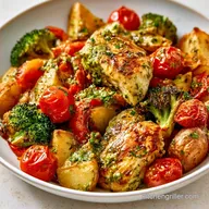 Pesto Chicken Vegetables in 25 Minutes