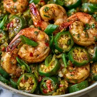 Smothered Okra with Shrimp: Southern Classic