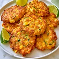 Crispy Zucchini Corn Fritters with Lime