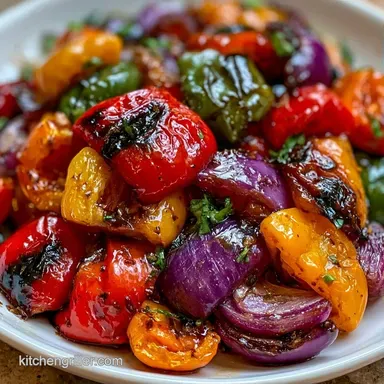 Balsamic Grilled Peppers in 25 Minutes Recipe Card