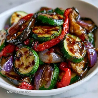 Balsamic Grilled Vegetable Salad for 4 Recipe Card
