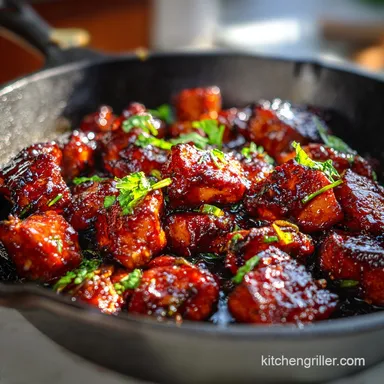 Blackstone Bourbon Chicken on the Griddle for 4 Servings Recipe Card