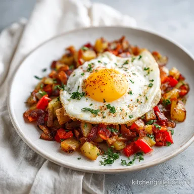 Blackstone Breakfast Hash with Eggs for 4 Servings