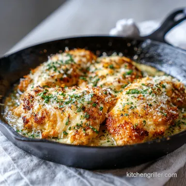 Blackstone Garlic Parmesan Chicken Recipe for 4 Servings Recipe Card