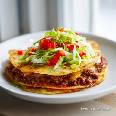 Quesadilla Burger for 4 Servings with Pepper Jack Cheese Recipe Card