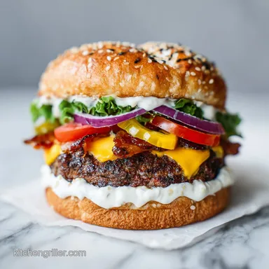 Blackstone Griddle Recipe with Smash Burgers for 4 Servings Recipe Card