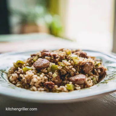 Cajun Dirty Rice with Sausage: One-Pot