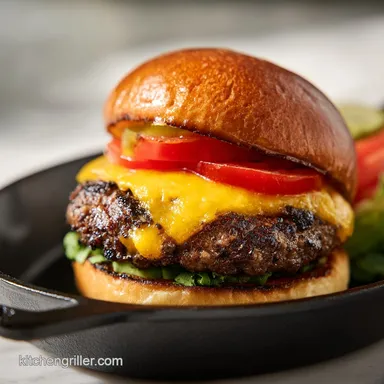 Classic Smash Burger Recipe in a Cast Iron Skillet: 4 Servings