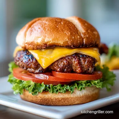 Stuffed Cheddar Burger Recipe BBQ for 4 Servings