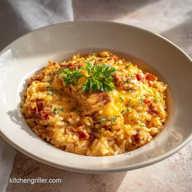 Chicken Casserole Recipe with Rice: Creamy Baked Dinner Recipe Card