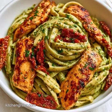Creamy Pesto Chicken Pasta in 30 Minutes Recipe Card