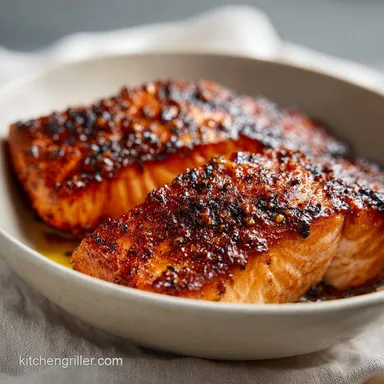 Blackstone Salmon with Crispy Skin in 18 Minutes Recipe Card