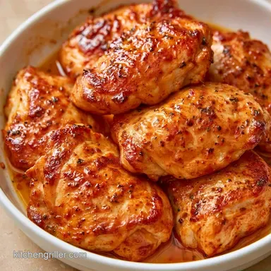 Skillet Chicken Thighs in 30 Minutes Recipe Card