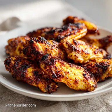 Smoked Chicken Wings with Crispy Skin and Baking Powder for 5 Recipe Card
