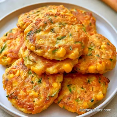 Curried Zucchini Corn Fritters: Crispy Recipe Card
