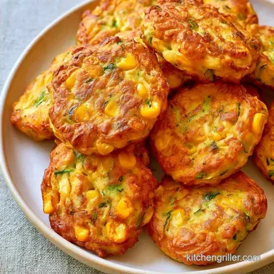Curried Zucchini Corn Fritters: Crispy