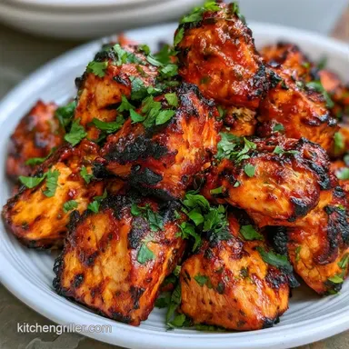 Easy Grilled Chicken Tikka for 6 Skewers Recipe Card