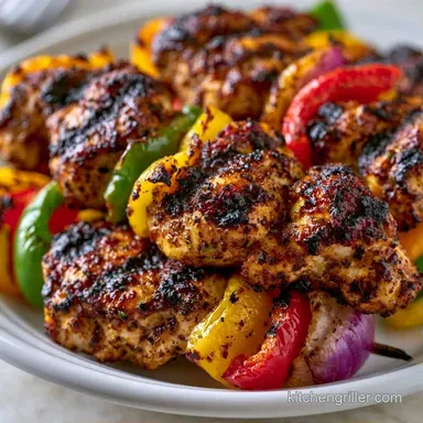 Fajita Chicken Kebabs for 5 Servings Recipe Card