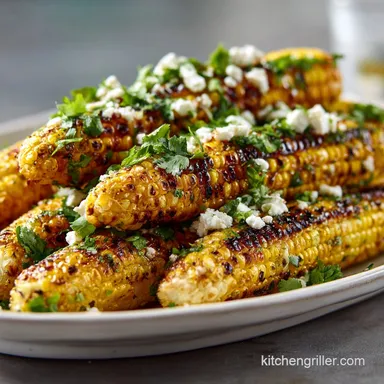 Grilled Corn Salad with Feta Lime (6 Servings) Recipe Card
