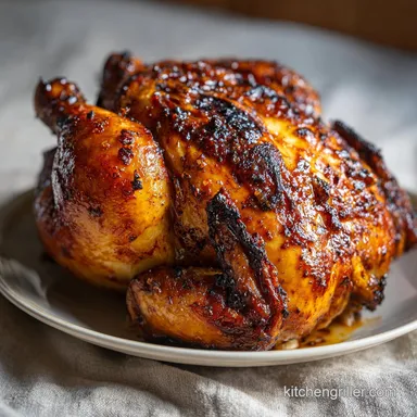 Beer Can Chicken Recipe with Garlic for 4 Servings Recipe Card