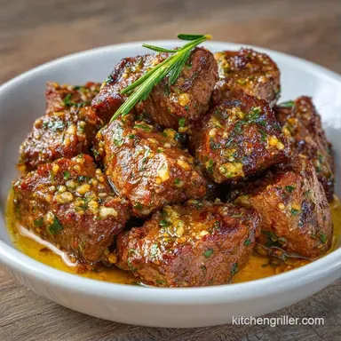 Garlic Butter Steak Tips in 18 Minutes Recipe Card