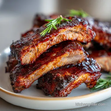 Smoked Baby Back Ribs on a Gas Grill with Wood Chips for 5 Servings Recipe Card