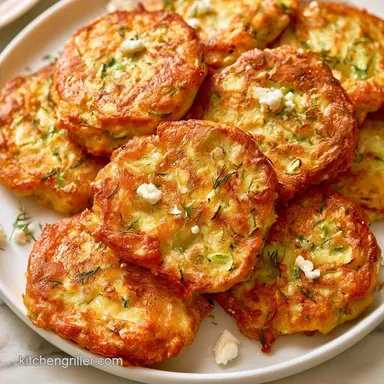 Zucchini Fritters Greek with Feta