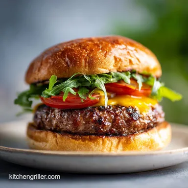 Grilled Frozen Burger on a Gas Grill in 20 Min Recipe Card