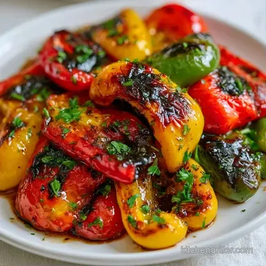 Grilled Bell Peppers in 25 Minutes Recipe Card