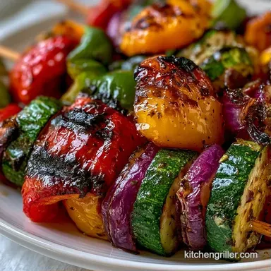 Grilled Pepper and Onion Skewers (20m) Recipe Card