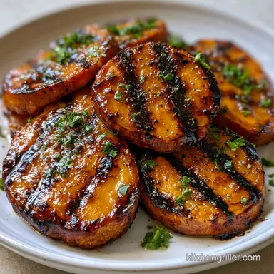 Grilled Sweet Potato Slices in 13 Minutes Recipe Card
