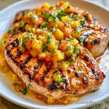Grilled Swordfish with Mango Salsa for 4 Recipe Card