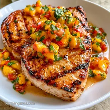 Grilled Swordfish with Mango Salsa for 4