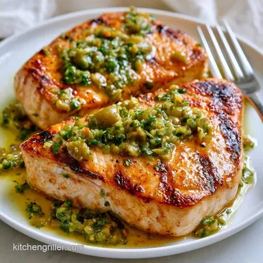 Grilled Swordfish: Olive Salsa for 4