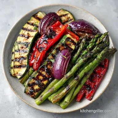 Grilled Veggie Salad Prep for 6 Servings Recipe Card