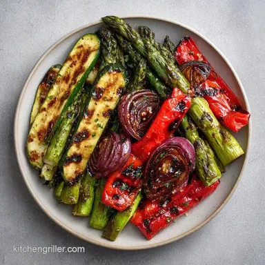 Grilled Veggie Salad Prep for 6 Servings