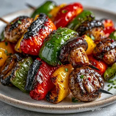 Grilled Veggie Skewers in 27 Minutes Recipe Card