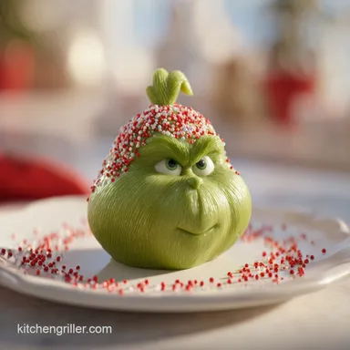 Grinch Recipe for Christmas with Heart Sprinkles in 20 Minutes Recipe Card