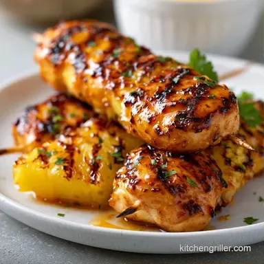 Hawaiian Chicken Skewers in 35 Minutes Recipe Card