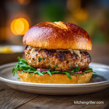 Best Turkey Burger Recipe Grilled Juicy for 4 Servings