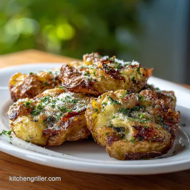 Loaded Smashed Potatoes for 5 Servings: Crispy Griddle Recipe