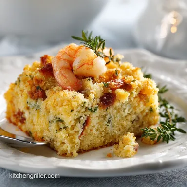 Seafood Cornbread Dressing: A Cajun Side Dish for 12 Servings Recipe Card