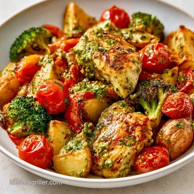Pesto Chicken Vegetables in 25 Minutes