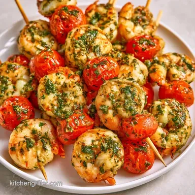 Pesto Shrimp Kabobs for 4 Servings Recipe Card