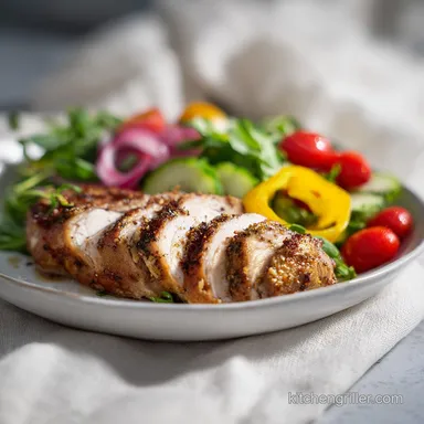 High Protein Meal Prep Lunch with Roasted Chicken Recipe Card